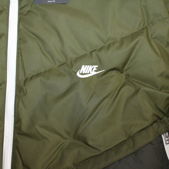 NWT NIKE MEN'S PUFFER DOWN WINTER FULL ZIP JACKET GREEN BLACK - Picture 4 of 7